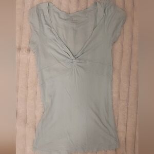 Y2K Express Light Blue Twist Front Blouse